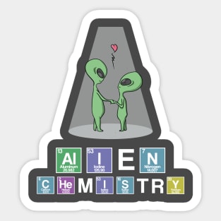 Cool Funny Couple Alien Chemistry Periodic Table Gift Sticker